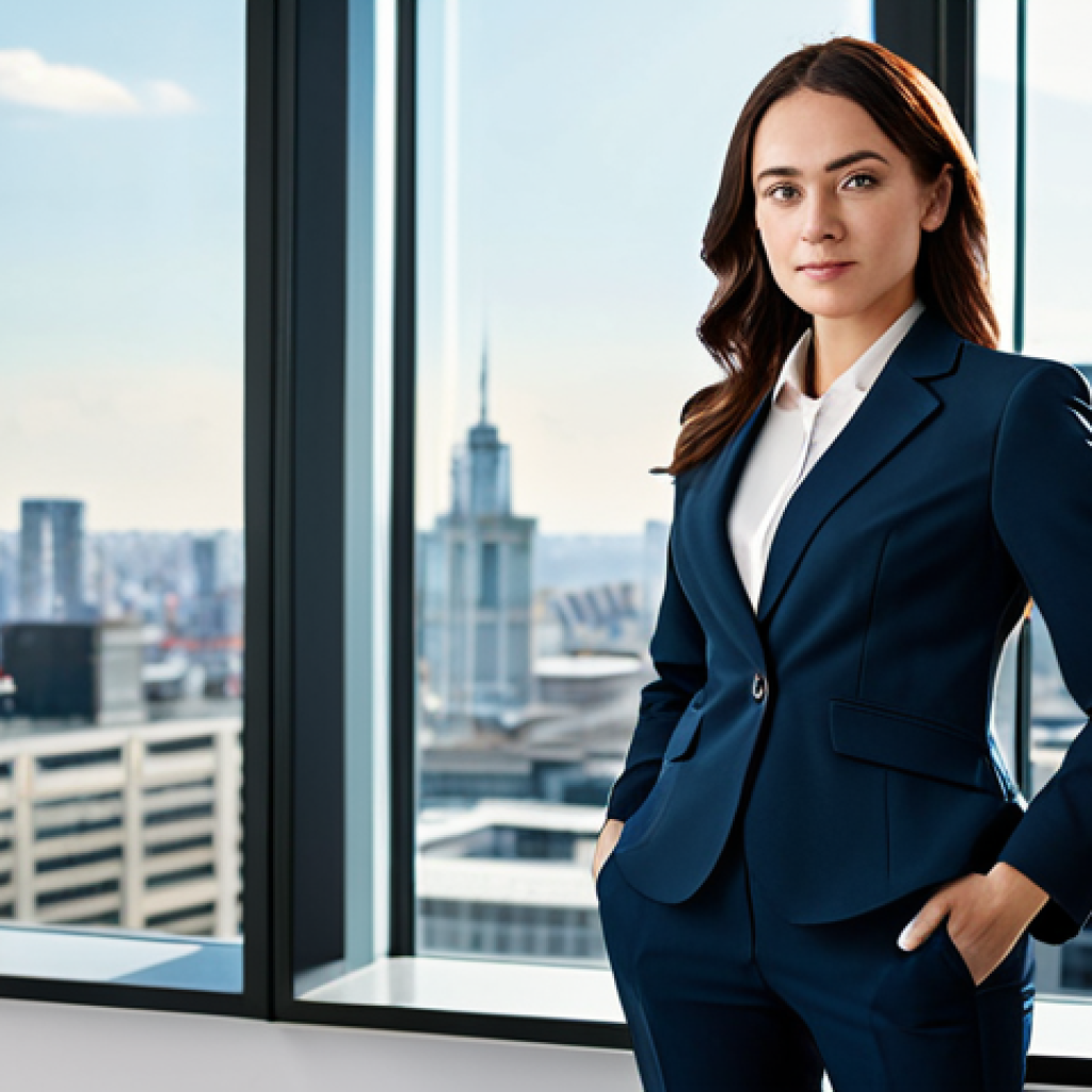 웹 컴포넌트의 분산 시스템 구현 - Business Professional**

"A businesswoman in a tailored, modest blazer and trousers, standing in a b...