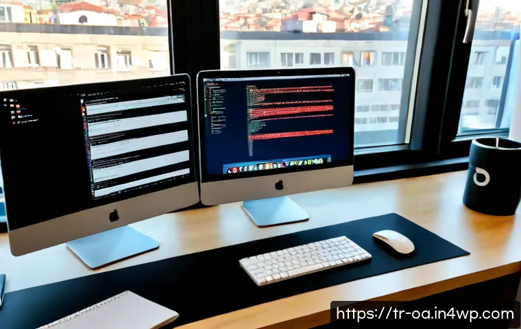 Home 17 웹 컴포넌트와 기존 프로젝트 통합 - Photorealistic modern software developer workspace in Istanbul, a Turkish professional integrating m...